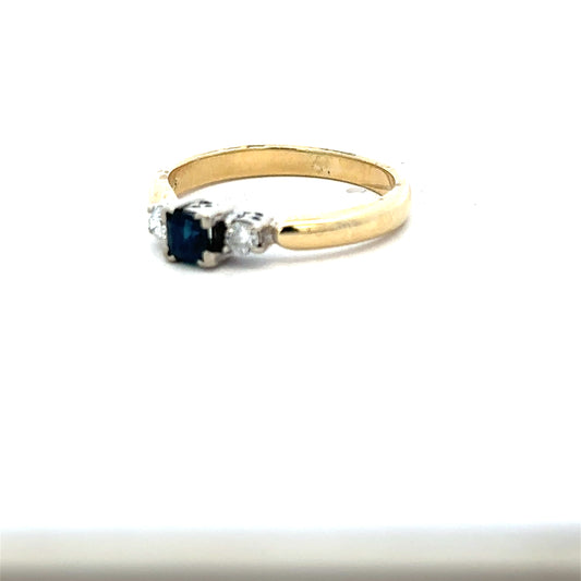 14ct yellow gold diamond ring in size M, unbranded, featuring a detailed design with sparkling diamonds.