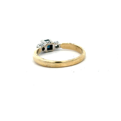 14ct yellow gold diamond ring in size M, featuring a sparkling diamond setting, unbranded jewelry piece.