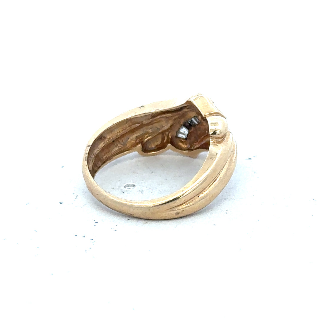 14ct yellow gold diamond ring in size M, featuring a sparkling diamond setting, unbranded jewelry.
