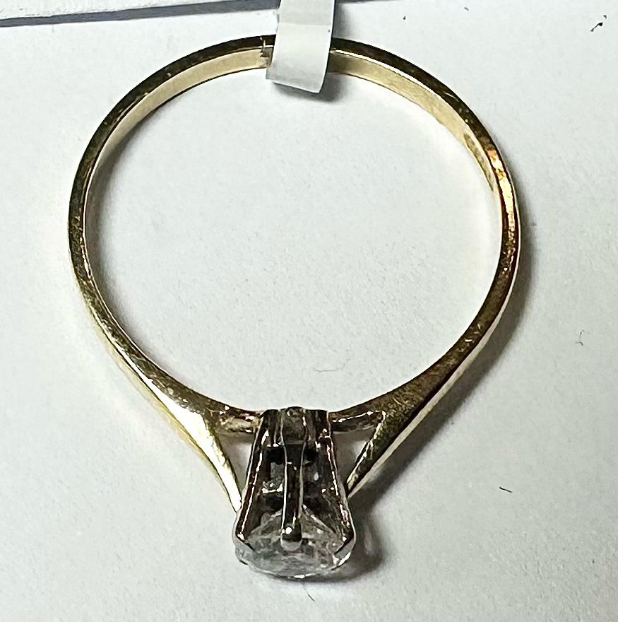 14ct yellow gold diamond ring in size P with sparkling diamonds, unbranded jewelry piece showcasing elegant craftsmanship.