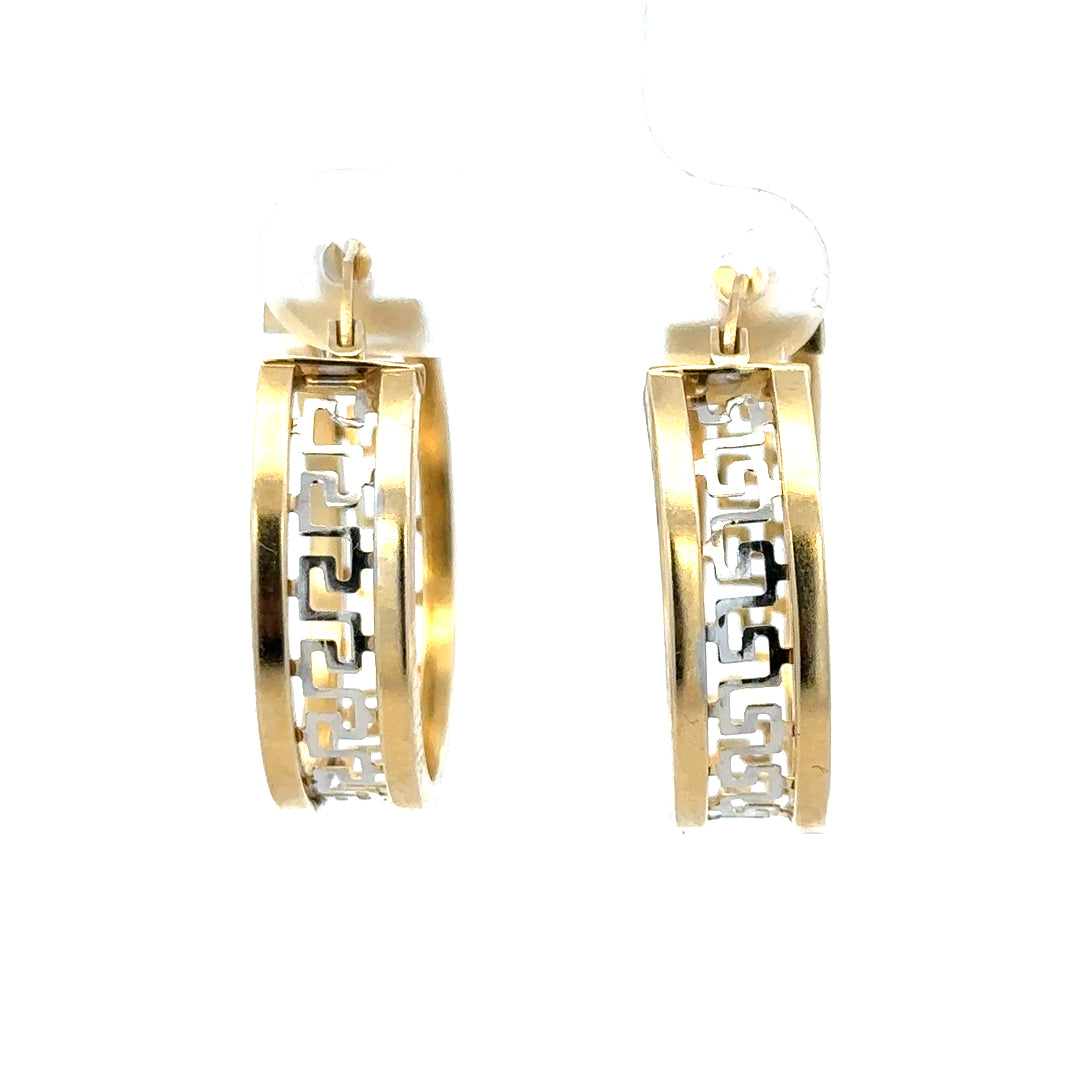 14ct yellow gold earrings weighing 4.2g, featuring a classic design, shown on a plain background. Unbranded jewelry.