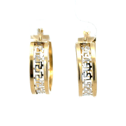 14ct yellow gold earrings weighing 4.2g, featuring a classic design, shown on a plain background. Unbranded jewelry.