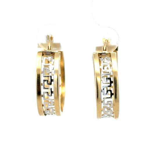 14ct yellow gold earrings weighing 4.2g, featuring a classic design, shown on a plain background. Unbranded jewelry.