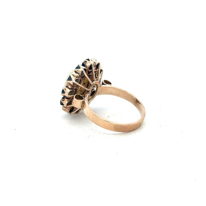 14ct yellow gold ring in size M with a simple band, unbranded, showcasing a polished finish and elegant design.