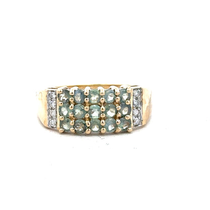 14ct yellow gold ring in size P with a smooth polished finish, unbranded jewelry shown against a neutral background.