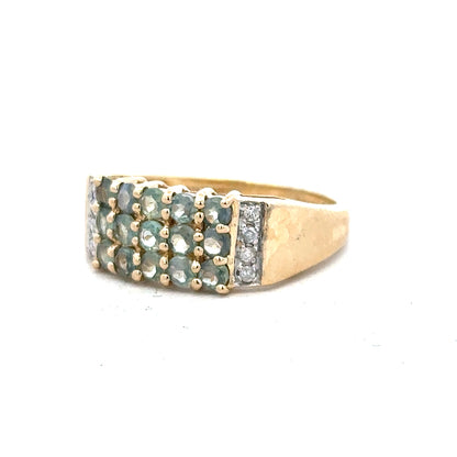14ct yellow gold ring in size P with a smooth polished finish, crafted in unbranded jewelry style.