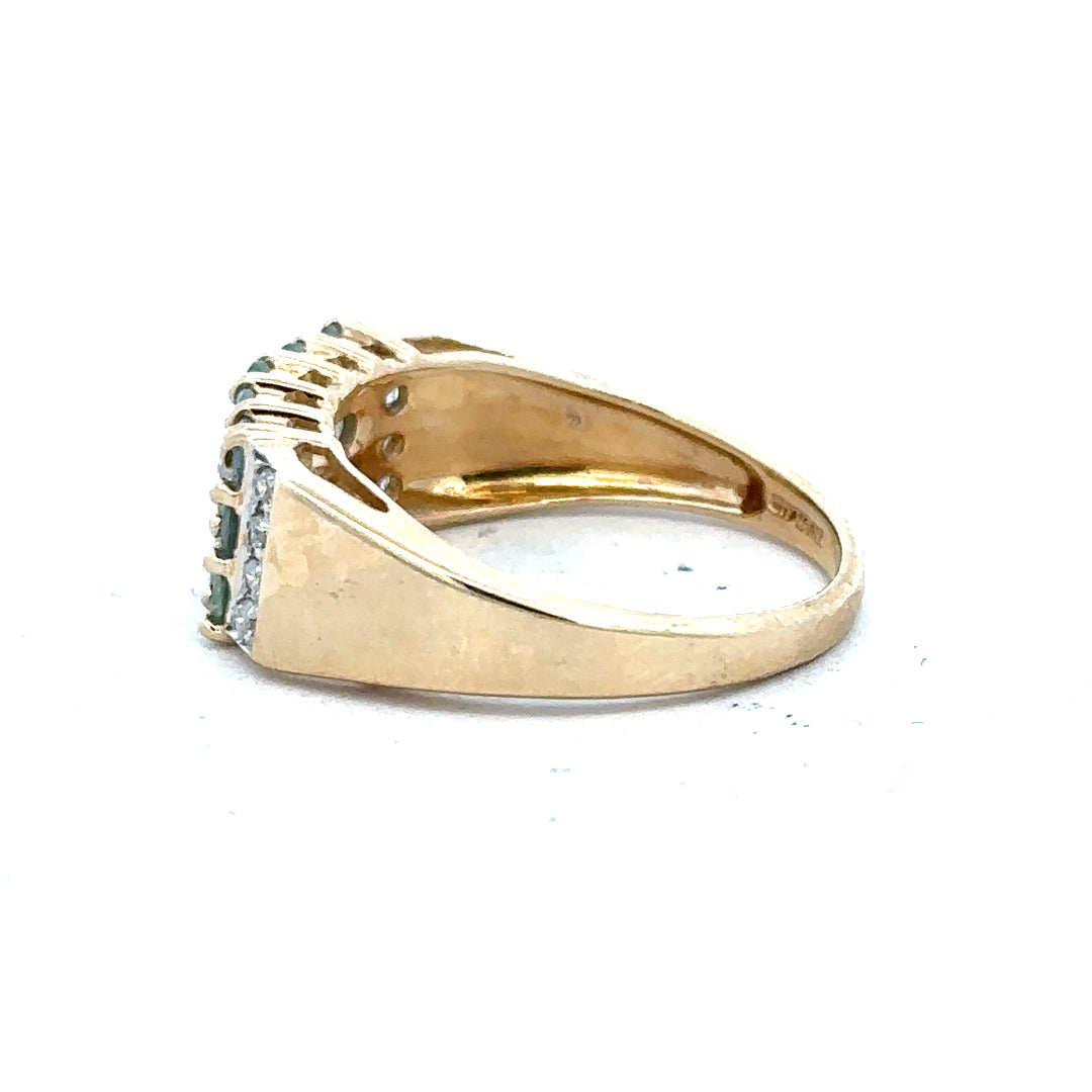 14ct yellow gold ring in size P with a smooth band, unbranded, displayed on a neutral background.