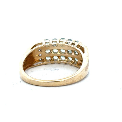 14ct yellow gold ring in size P with a smooth band, unbranded, showcasing its elegant and polished finish.