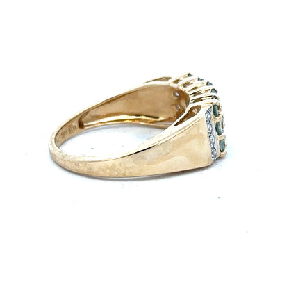 14ct yellow gold ring in size P, unbranded, featuring a smooth polished band, displayed on a white background.