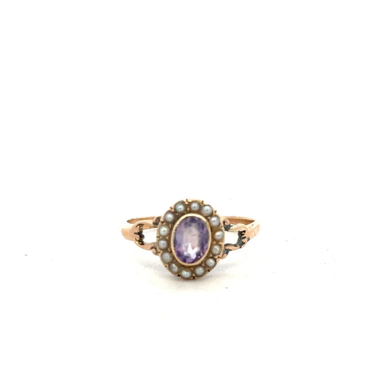 14ct yellow gold ring size T with a smooth band, unbranded jewelry piece displayed against a plain background.