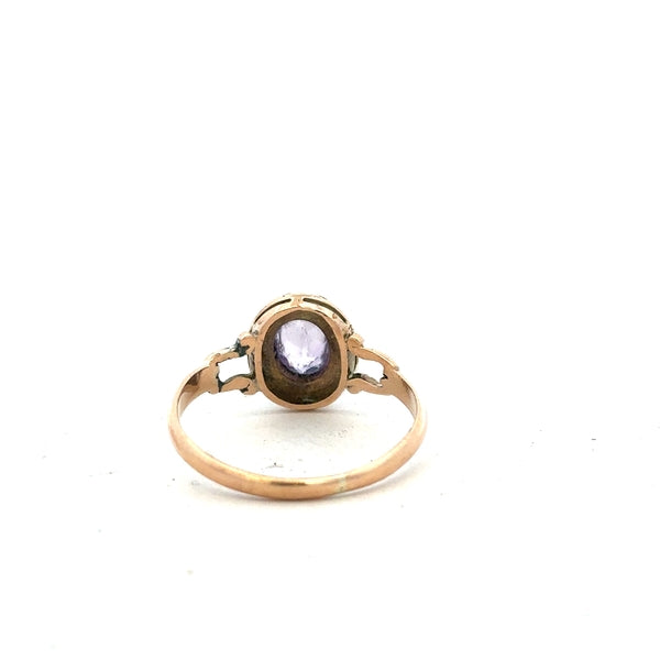 14ct yellow gold ring in size T with a smooth band, unbranded, featuring a polished finish and classic design.