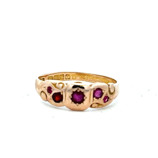 15ct yellow gold ring in size L1/2 with a simple band design, unbranded, shown on a plain background.