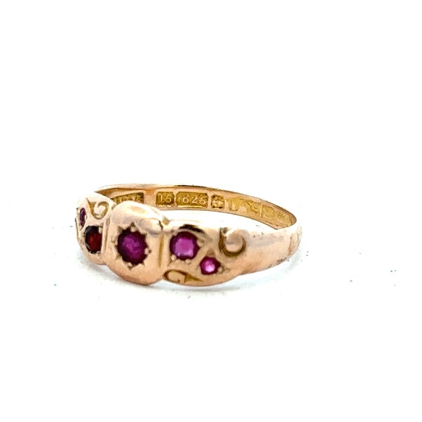Yellow gold ring in size L1/2, 15ct, unbranded, with a smooth band visible in the image.