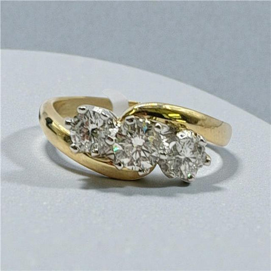 18ct gold diamond ring with 0.75ct diamonds, size L, featuring a sleek band and sparkling stones, unbranded jewelry accessory
