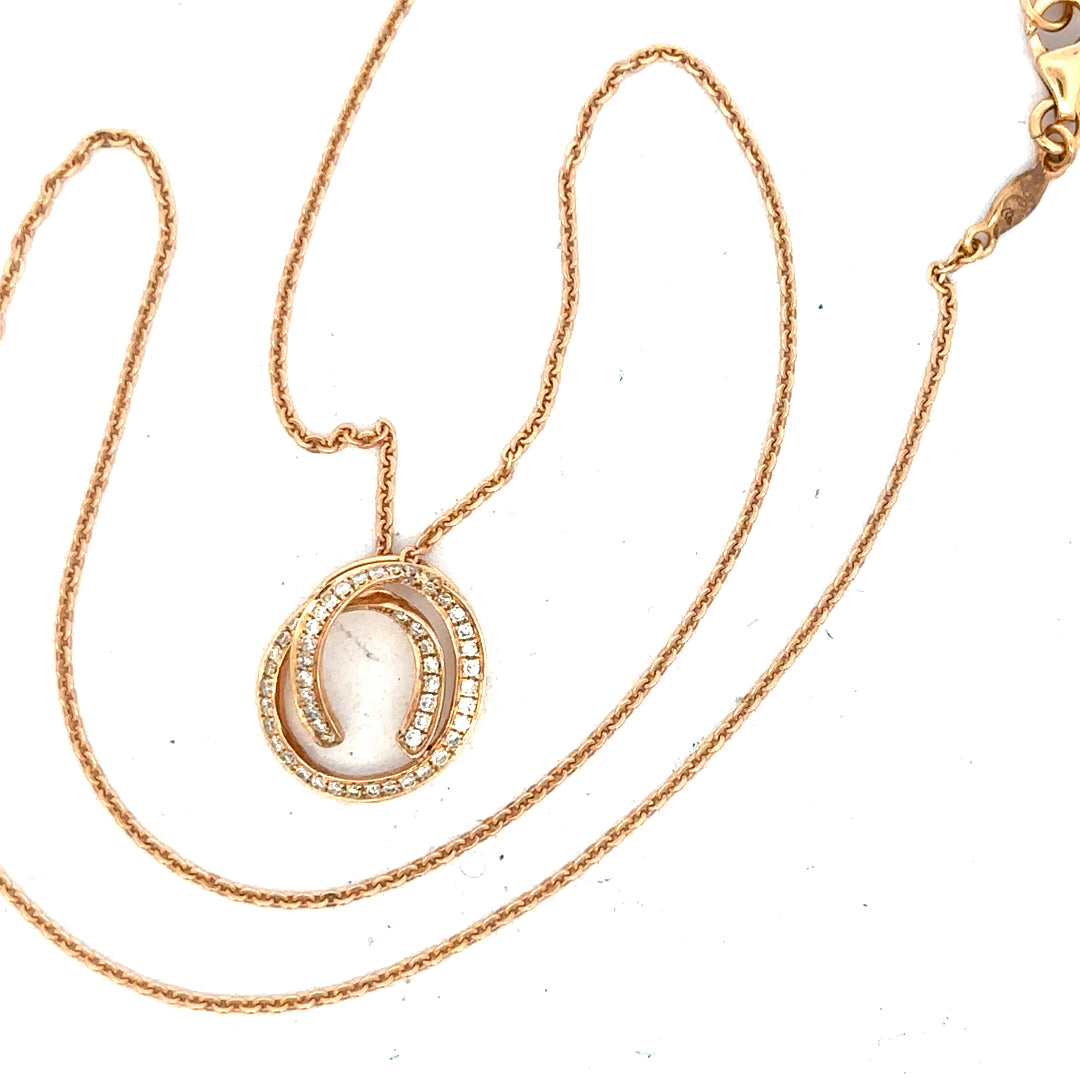 18ct gold chain with diamond pendant, weighing 4.0g, featuring a sleek design and sparkling diamond detail.