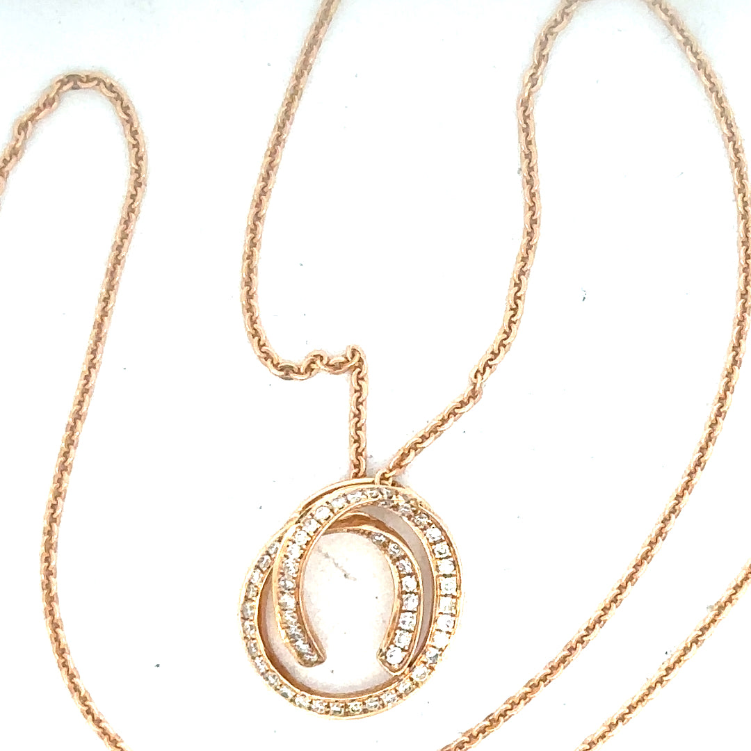 18ct gold chain with diamond pendant, unbranded, showcasing a delicate gold chain and sparkling diamond pendant on a white background.