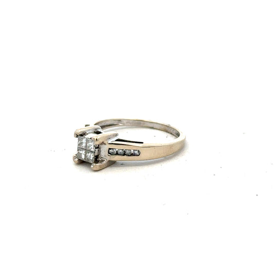 18ct white gold diamond ring with 0.33 carats of diamonds, size L, unbranded jewelry, elegant and sparkling gemstone ring.