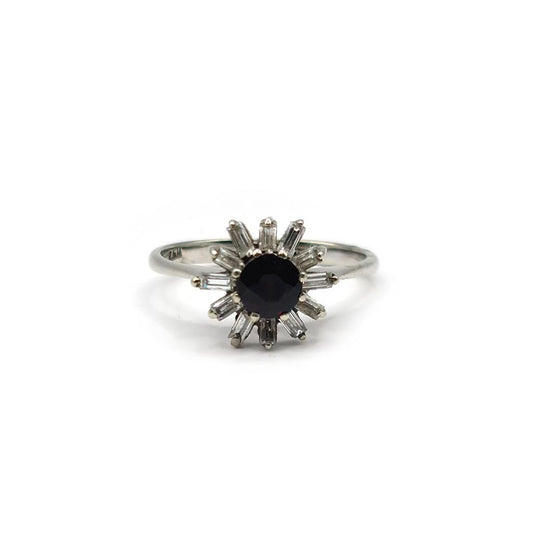 18ct white gold diamond cluster ring with 0.81 carats of sparkling diamonds, showcasing a luxurious and elegant jewelry design.