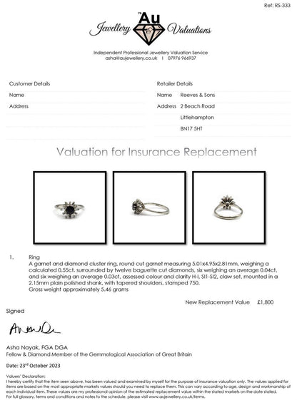 18ct white gold diamond cluster ring with 0.81 carat total weight, featuring a sparkling diamond design.