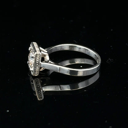 Elegant 18ct white gold diamond ring with 0.89ct diamonds in size L, showcasing a polished band and sparkling gemstones.