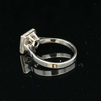 18ct white gold diamond ring with 0.89ct diamonds, size L, featuring a sleek band and sparkling gemstones.