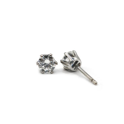 18ct white gold diamond stud earrings with a single 1.09 carat diamond, displayed against a neutral background.