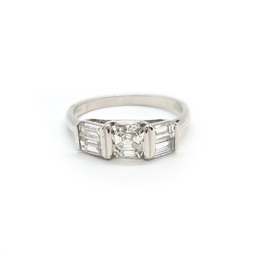 18ct white gold diamond ring with 1.80 carats, featuring a sparkling central diamond and elegant band design.