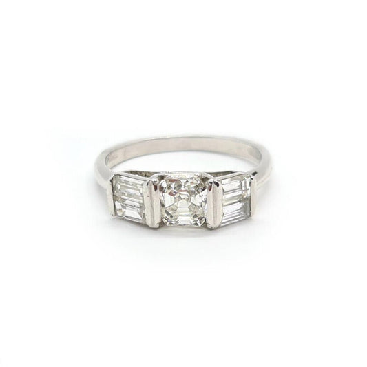 18ct white gold diamond ring with 1.80 carats, featuring a sparkling central diamond and elegant band design.