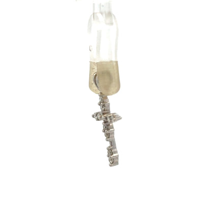 18ct white gold diamond cross pendant, unbranded, with sparkling diamonds and delicate design, weighing 0.8g.