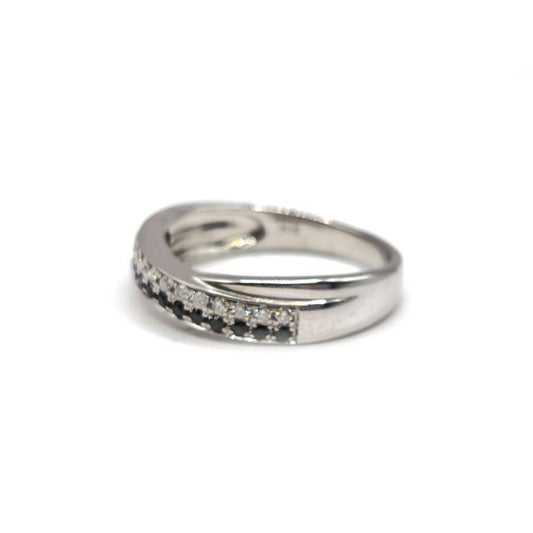 18ct white gold diamond ring with a sparkling central diamond and elegant band, unbranded jewelry design.