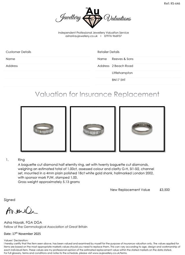 18ct white gold diamond ring with sparkling diamonds, showcasing elegant design and fine craftsmanship.