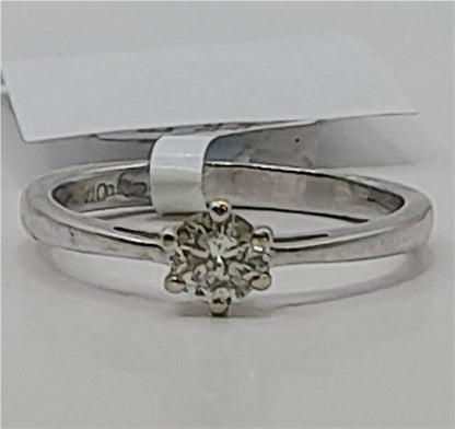 18ct white gold diamond ring in size I 1/2, featuring sparkling diamonds and elegant design.
