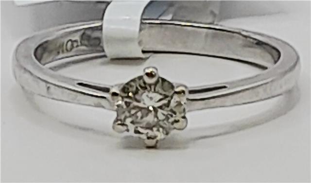18ct white gold diamond ring in size I 1/2, featuring sparkling diamonds on a sleek, elegant band.