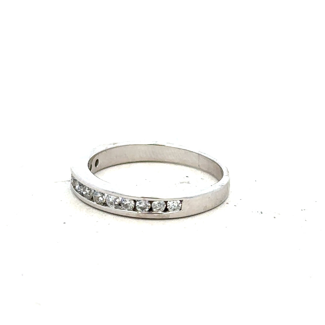 18ct white gold diamond ring in size J, featuring a sparkling diamond setting, unbranded jewelry piece with elegant design.
