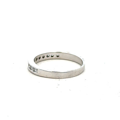 18ct white gold diamond ring in size J with sparkling diamonds, elegant jewelry piece for special occasions.