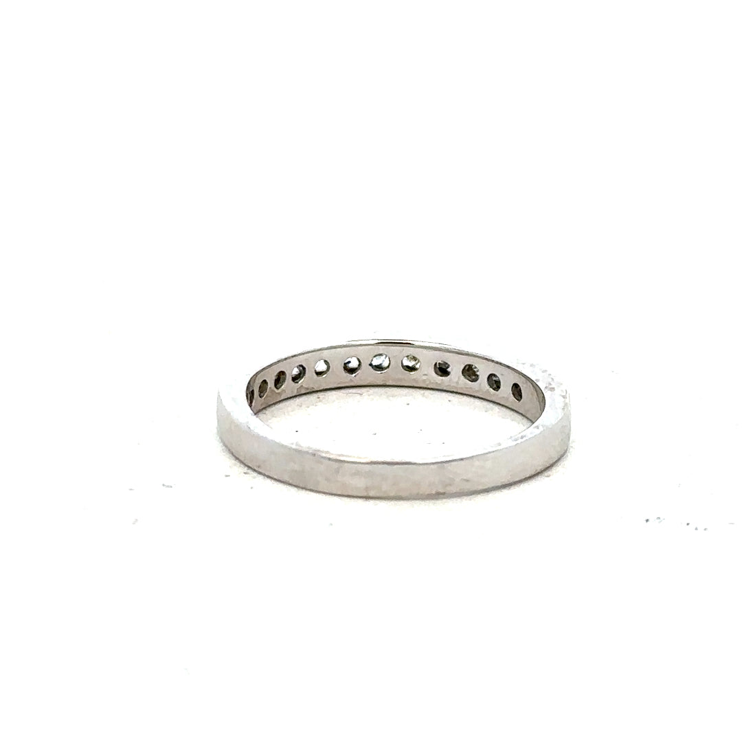 18ct white gold diamond ring size J with sparkling diamonds, showcasing elegant design and fine craftsmanship.