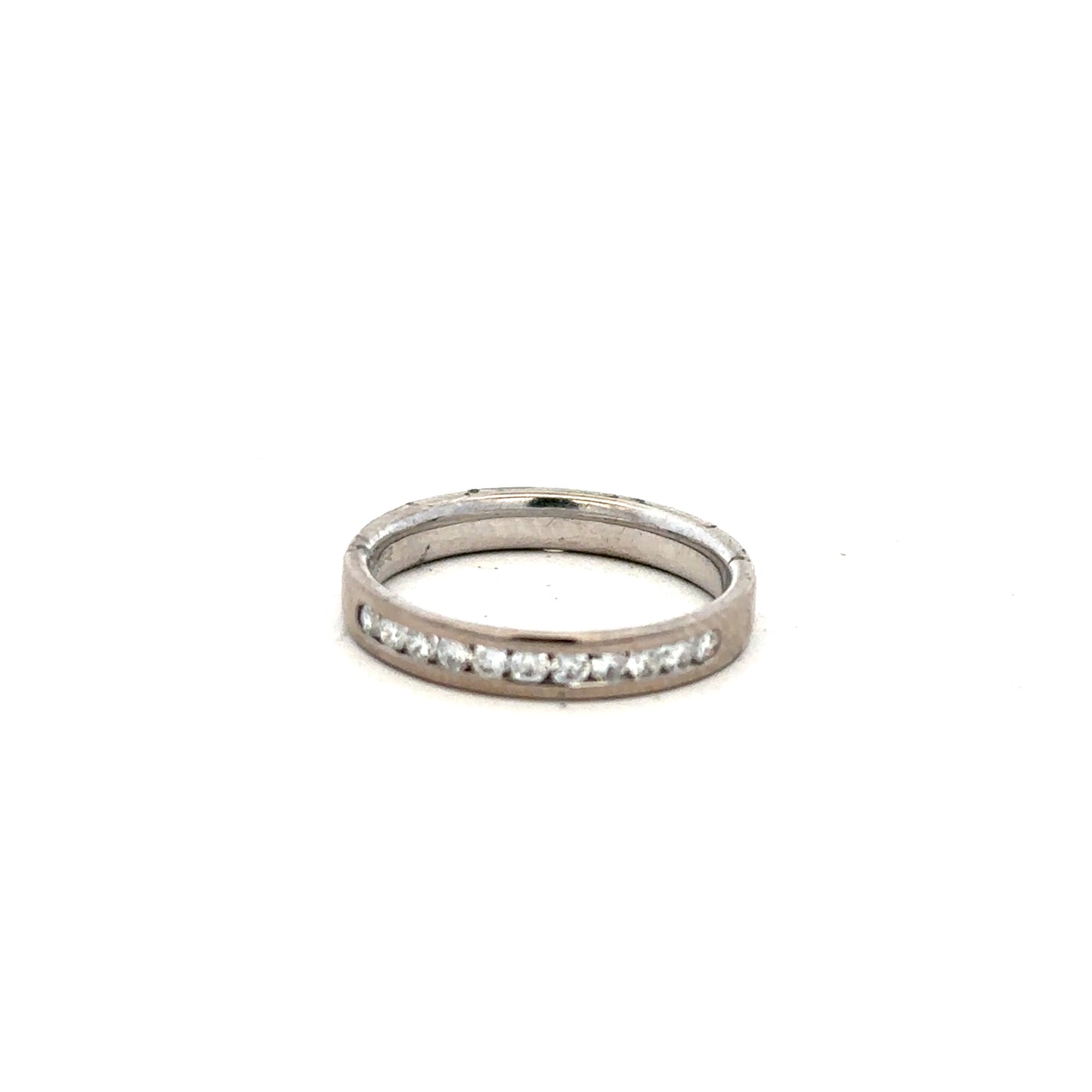 18ct white gold diamond ring in size J1/2 with sparkling diamonds, displayed on a neutral background.