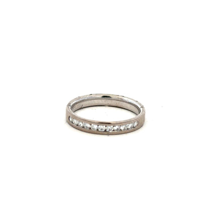18ct white gold diamond ring in size J1/2 with sparkling diamonds, displayed on a neutral background.
