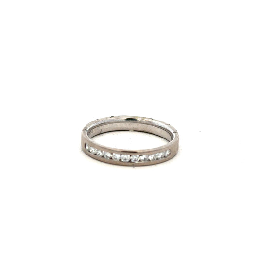 18ct white gold diamond ring in size J1/2 with sparkling diamonds, displayed on a neutral background.