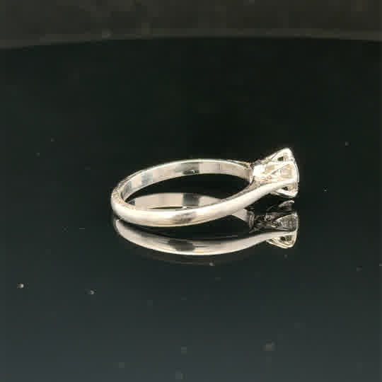 18ct white gold diamond ring in size K with sparkling diamonds, showcasing elegant jewelry design.