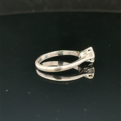 18ct white gold diamond ring in size K with sparkling diamonds, showcasing elegant jewelry design.