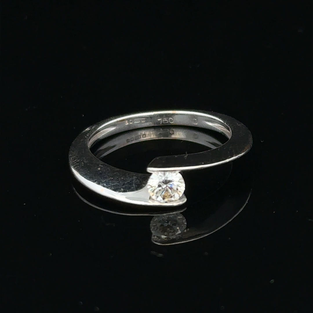 Unbranded 18ct white gold diamond ring size K1/2, showcasing a sparkling diamond set in elegant white gold.