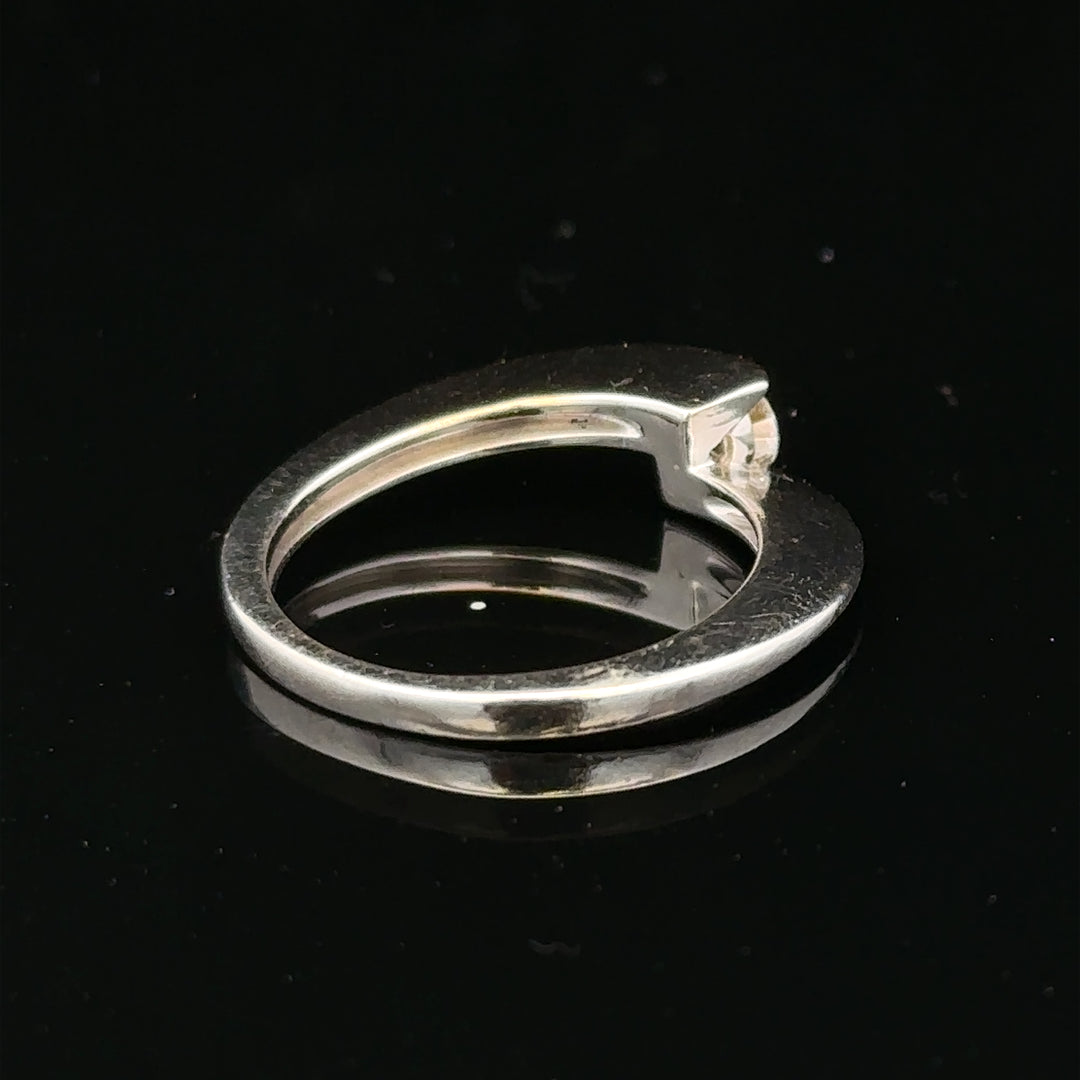 18ct white gold diamond ring size K1/2 with sparkling diamonds, unbranded jewelry piece, close-up view of the elegant design