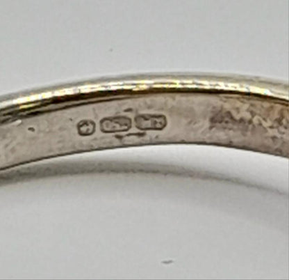 18ct white gold diamond ring in size M with sparkling diamonds, unbranded jewelry piece with elegant design.
