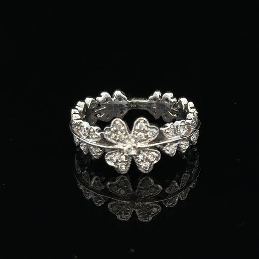 18ct white gold diamond ring in size N with sparkling diamonds, showcasing a elegant and luxurious jewelry piece.