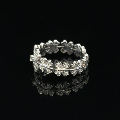 18ct white gold diamond ring in size N with a sparkling central diamond and a sleek, elegant band.