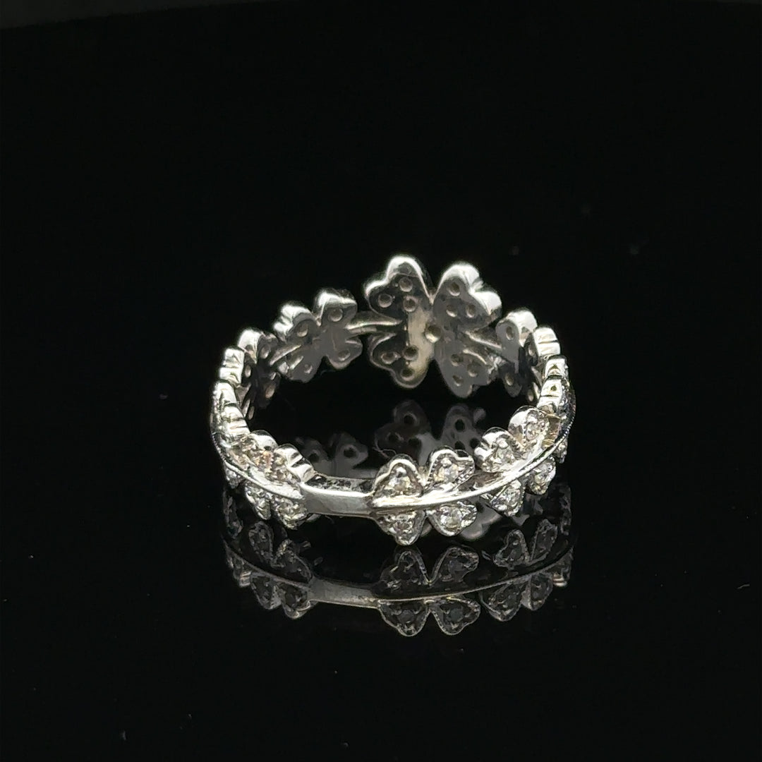 18ct white gold diamond ring in size N featuring a sparkling diamond, elegant jewelry piece with a sleek design.