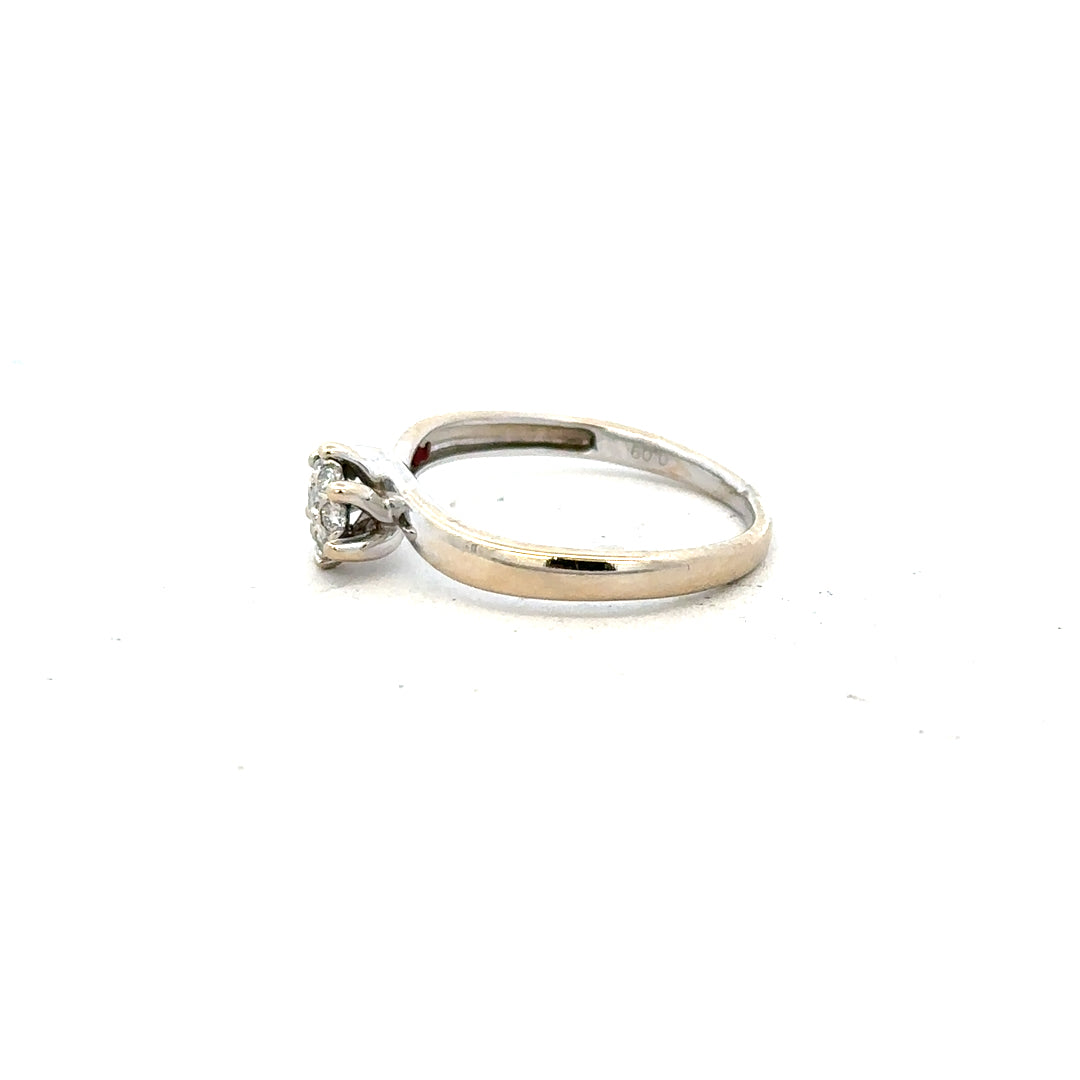 18ct white gold diamond ring in size N with sparkling diamonds, showcasing elegant jewelry design.