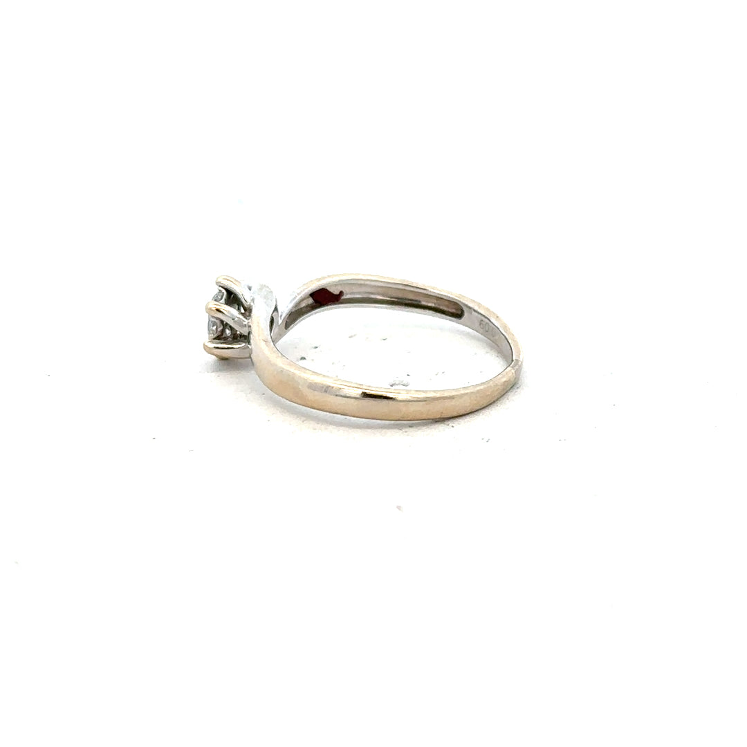 18ct white gold diamond ring in size N with sparkling diamonds, featuring a sleek, elegant design.