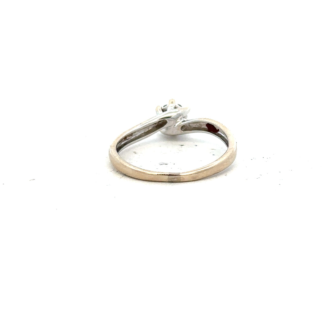 18ct white gold diamond ring in size N with sparkling diamonds, showcasing elegant jewelry design and craftsmanship.
